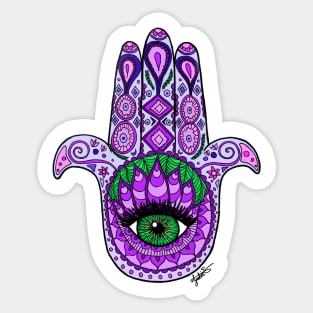 Purple Hamsa Hand Sticker